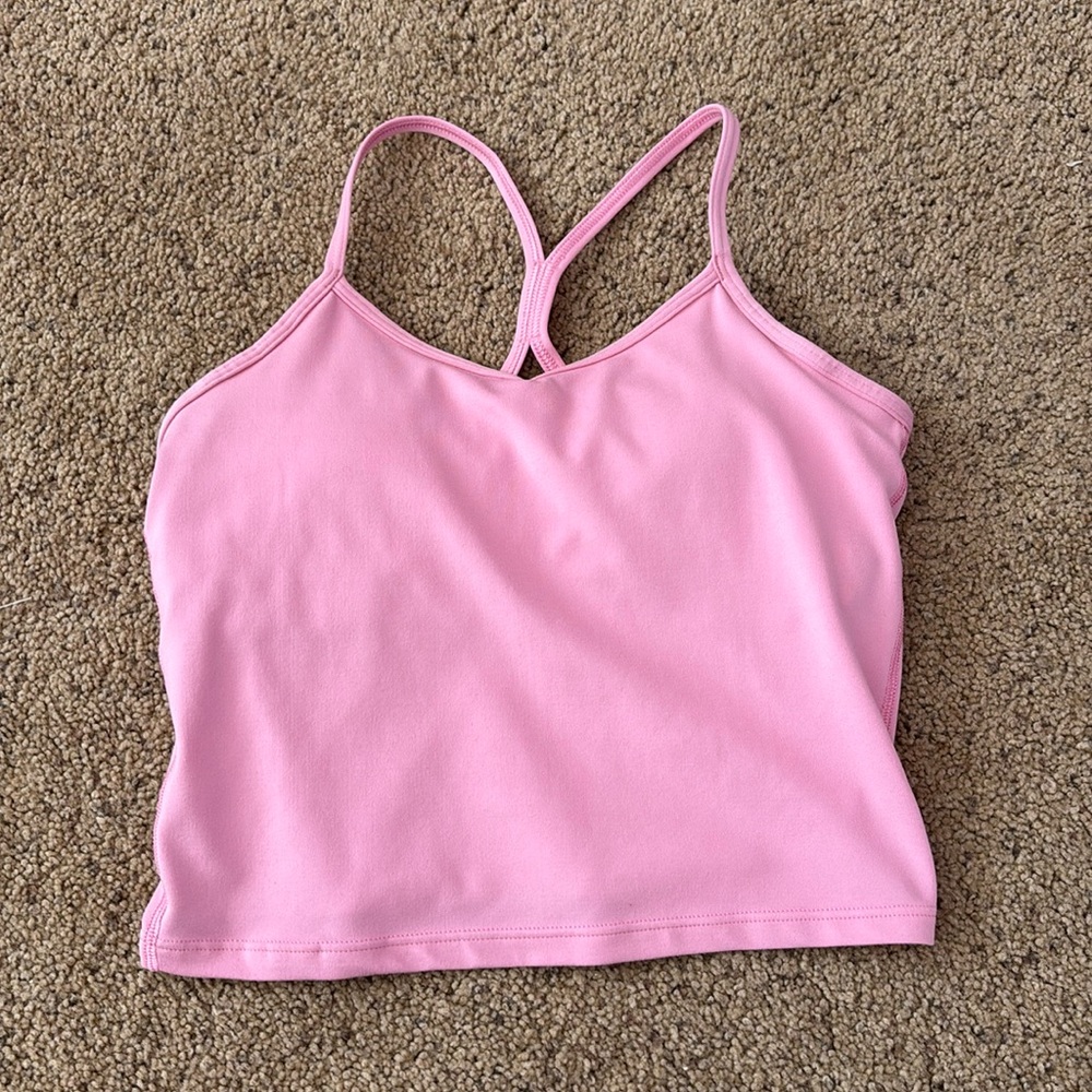 athleta girl light pink tank top(built in bra)